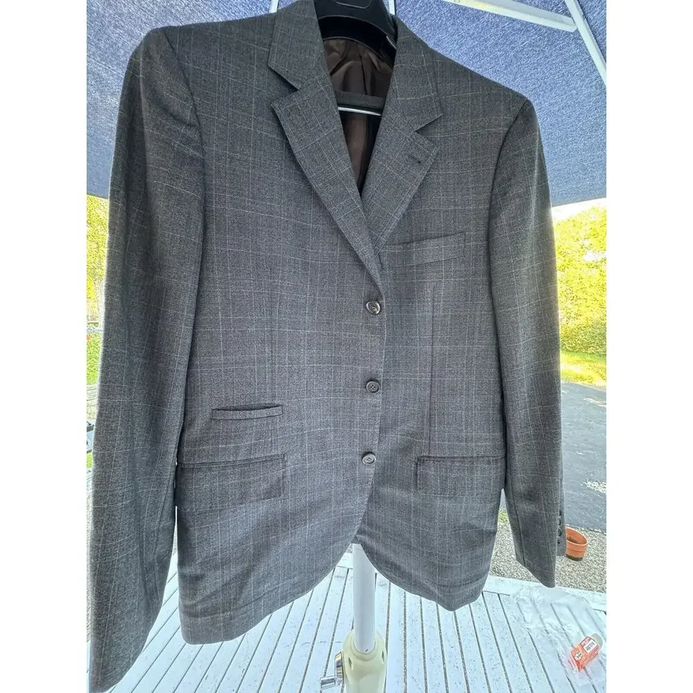 Brunello Cucinelli Blazer Jacket Glen Plaid Wool 52/42 Unstructured Men Luxury